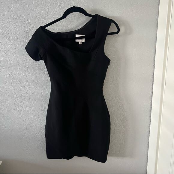 Cinq a Sept Coralisa Black Asymmetric Mini Dress - Picture 4 of 11